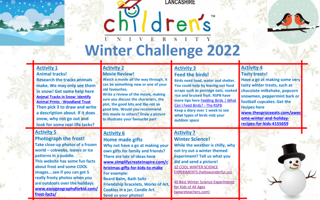 Children’s University winter challenge